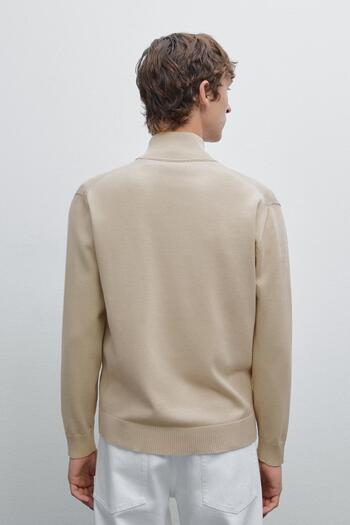 Massimo Dutti Fermuarlı %100 pamuklu hırka