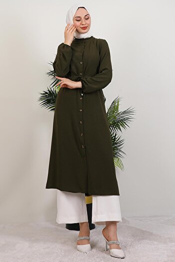 GİYZAMİLA Buttoned Cap Khaki