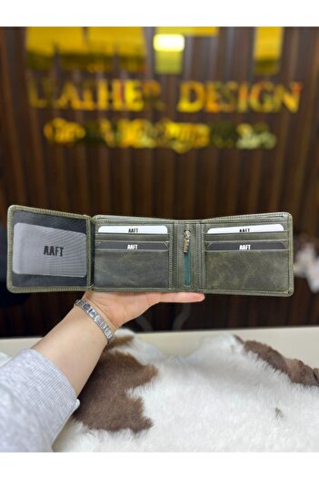 SANATE COLLECTION Hakiki Deri Erkek Fermuarlı Cüzdan – Kişiye Özel İsim/Marka Yazılır