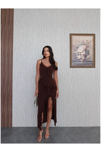 ESRAHELVACI Ruffle Thin Strap Dress