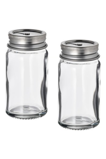IKEA Salt and pepper shakers, clear glass/stainless steel, 8 cm 2 Pack