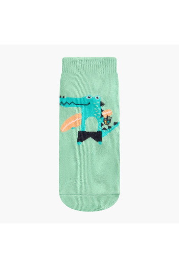 Juniors Alligator Print Ankle Length Socks - Set of 2