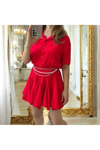 GLAMSI Fine Viscose Cloak Dress + Silver Decorative Belt with Pearls