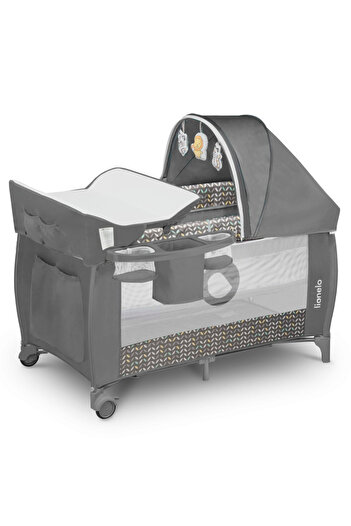 Lİonelo Patut pliant, Lionelo, Sven Plus, 120x60 cm, doua nivele, Grey Scandi