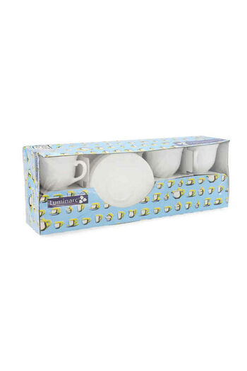 SENSUVA Set cești cu farfurii Luminarc Trianon, 220 ml, 6 piese, alb