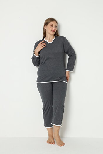 FAMES PİJAMA SUMMER PLUS SIZE PAJAMA SET