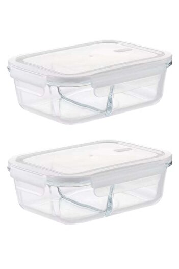 Yuwell 2 Pieces Glass Meal Prep Containers Glass Food Storage Containers With Lids