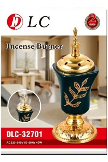 DLC Luxurious and elegant incense burner with charcoal wooded gold
