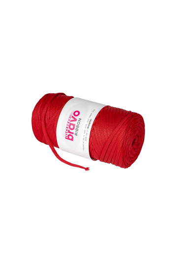 Bravo Ribbon Polyester Yarn Macrame 200 Gr 125 Meters (Color Code: 100) Red