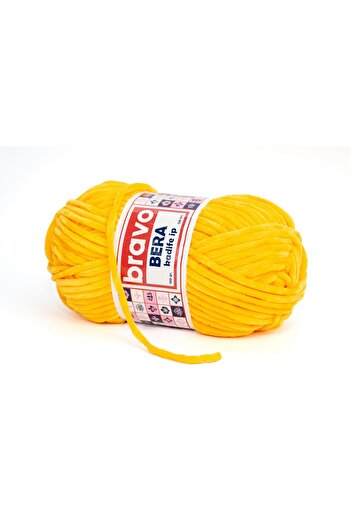 Bravo Bera Kadife İplik 100 Gr 120 Metre (Renk Kodu: 917) Koyu Sarı