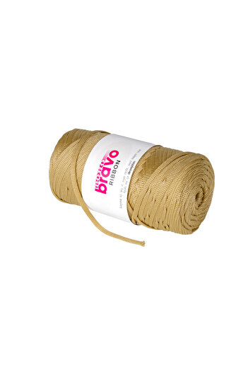 Bravo Ribbon Polyester İplik Makrome 200 Gr 125 Metre (Renk Kodu: 50) Hardal