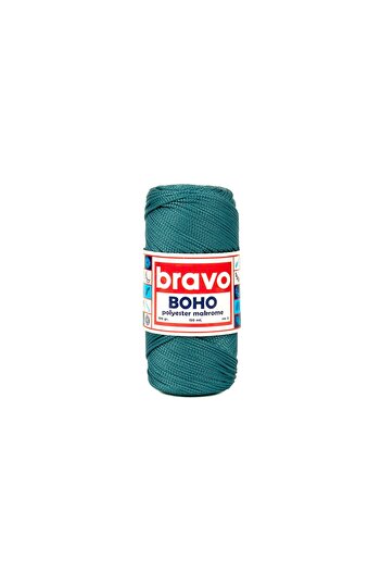 Bravo Νήματα μακραμέ από πολυεστέρα Boho 1,5 mm 100 gr 150 μέτρα Νο: 3 mm (Κωδικός χρώματος: 238 ) Πράσινο πετρέλαιο