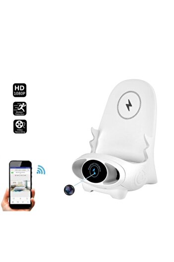 SpyGadget SpyGadget WIFI Spy Camera in Wireless Charging Station, Full HD, WiFi, Detection, 128GB Memory