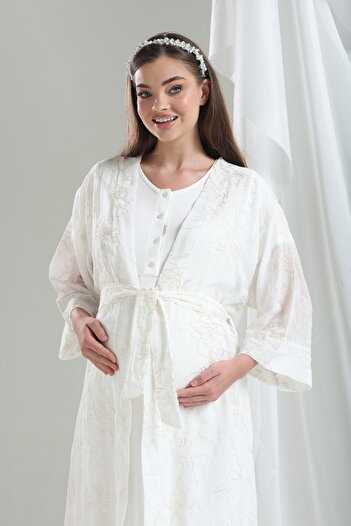 Tuba Lohusa Tuba Special Design Nightgown Dressing Gown Set