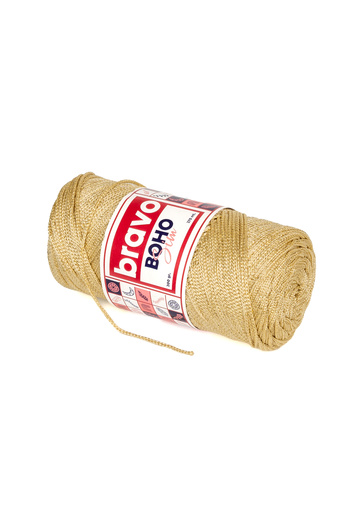 Bravo Νήματα μακραμέ από πολυεστέρα Boho Glitter 200 gr 270 μέτρα (Κωδικός χρώματος: 48) Μπεζ