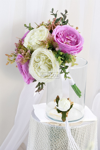 Yapay Çiçek Deposu Fairy Tale Bridal Bouquet Set of 2