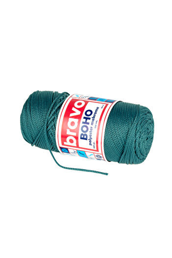 Bravo Νήματα μακραμέ από πολυεστέρα Boho 1,5 mm 100 gr 150 μέτρα Νο: 3 mm (Κωδικός χρώματος: 238 ) Πράσινο πετρέλαιο