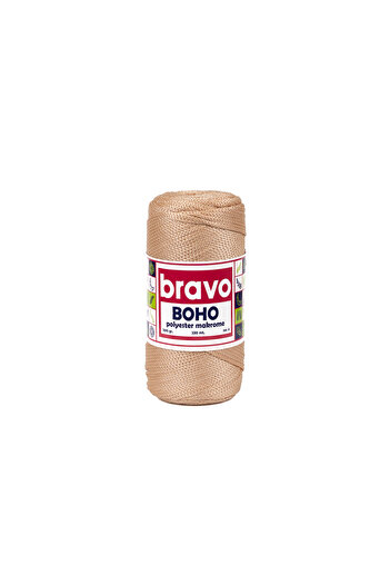 Bravo Νήματα μακραμέ από πολυεστέρα Boho 2 mm 200 γραμμάρια 230 μέτρα Νο: 4 (Κωδικός χρώματος: 33) Καμέλα