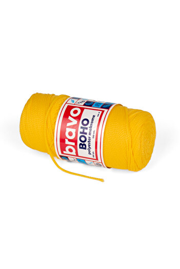 Bravo Boho Polyester Makrome İplik 1,5 Mm 100 Gr 150 Metre No: 3 mm (Renk Kodu: 55) Sarı