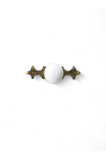Ucelev Real Porcelain with Brass Casting Base 9.5cm Single Hole Button Handle