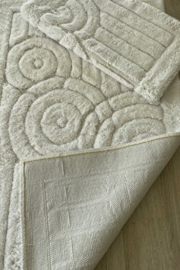 Thalia Home 100% Cotton Tufting Water Absorbent Soft Textured Bath Mat Set, Bathroom Carpet Set of 2 60X100 - 50X60