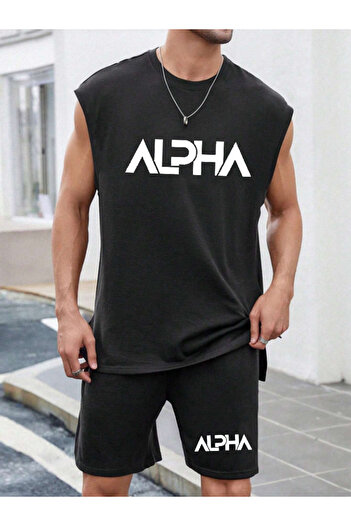 COHERENT Ανδρικό πολύχρωμο Alpha Special printed 0 μανίκι μπλουζάκι και σορτς σετ 2 τεμαχίων