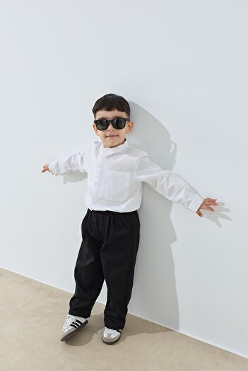 Tics Black Baggy Trousers