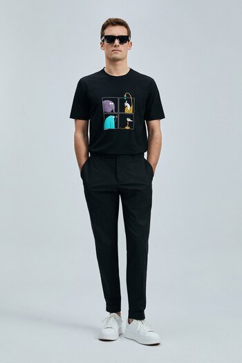 Lufian Lufi̇an Funky Modern Graphic T- Shirt 20254