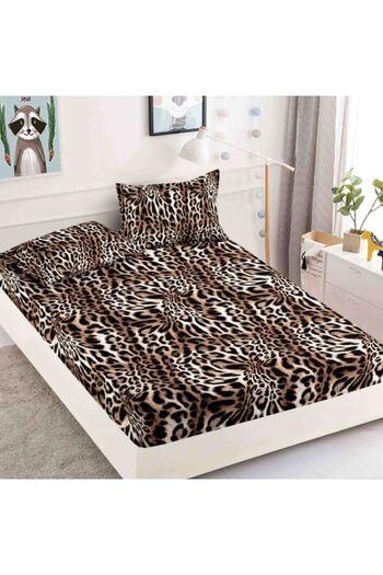 JOJO HOME Double bed sheet set with elastic, Finet, 3 pieces, 180x200cm, animal