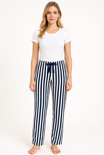 enmodaiçgiyim Patterned Women's Single Bottom – Comfortable and Stylish with 100% Cotton Viscose Stretch Fabric