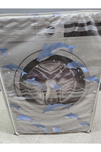 Başak Ev Tekstili Transparent Pvc Washing and Dryer Cover – Dolphin Pattern, Waterproof