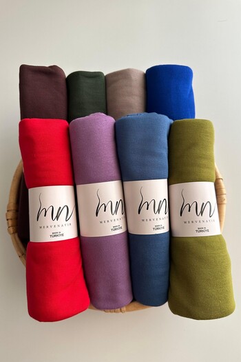 Merve Nayir Set of 8 Combed Cotton Shawl, Jersey Shawl Lycra Shawl Jersey Hijab