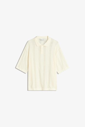 Bershka Textured openwork polo shirt