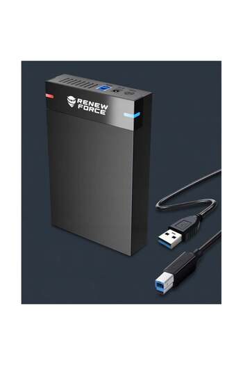 Renew Force Rack Enclosure for 2.5 and 3.5 inch External Hard Drive, Force, USB 3.0, SATA