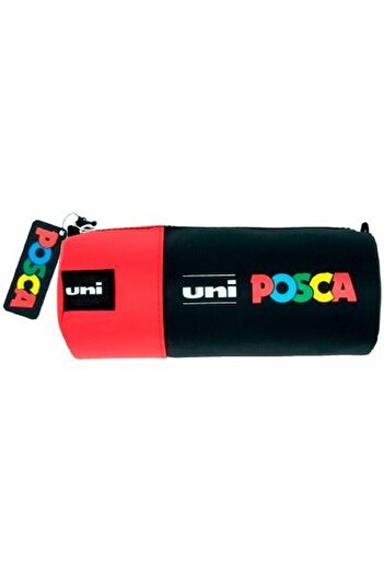 POSCA School Pencil Case, Black Red, 8.5 x 19.5 cm