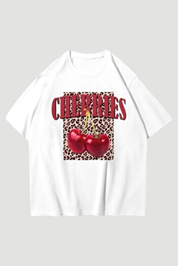 Carpe Cherries Leopard Oversize T-Shirt
