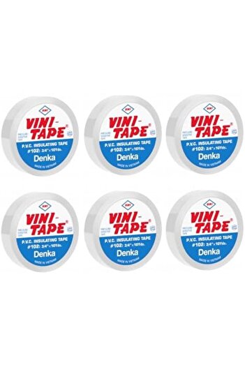 Yuwell YU WELL VINI Insulation Tape (Made in Japan) for Home, Industrial, and Electric (White Pack of 6)