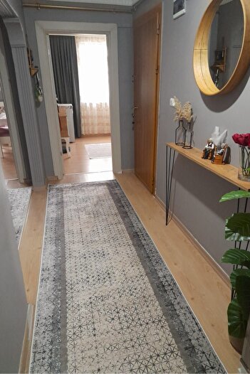 VOPTEKS Vizon Halı Yolluk Antre Halısı Makinede Yıkanabilir Kaymaz Taban Yolluk