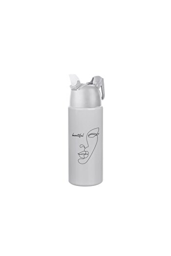 Cosiness Beautiful Life Patterned 500 ml Gray Pc Flask - Water Bottle