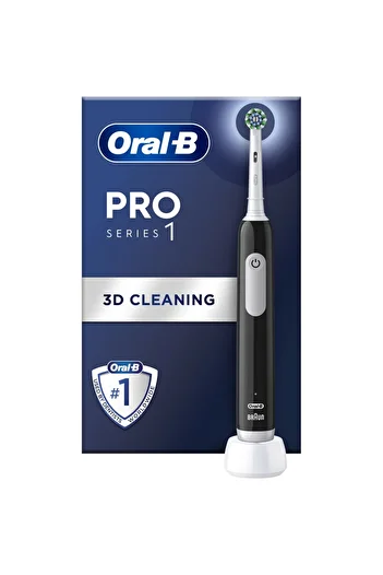 Oral-B Periuță de dinți electrică Pro 1, curățare 3D, 3 programe, 1 cap de periuță, neagră