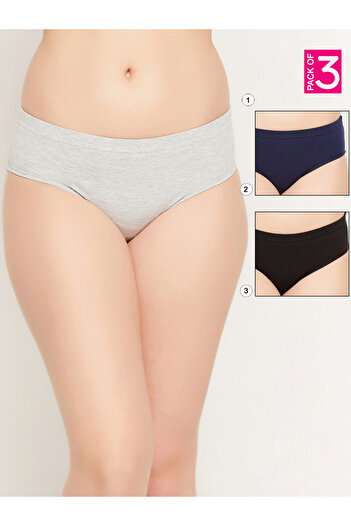 Clovia By Styli Set of 3 - Mid Rise Hipster Panties with Inner Elastic