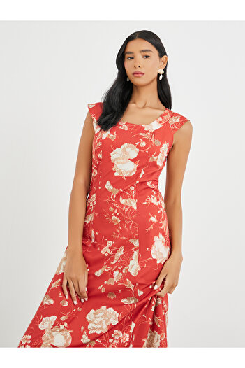 Styli Floral Print Sleeveless A-Line Maxi Dress