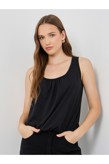 Take Two By Styli Solid Ruched Detail Tank Top