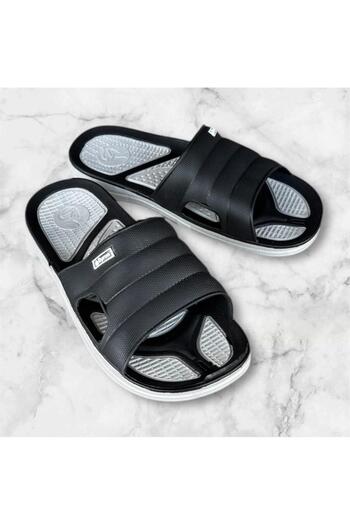 Byron unisex μαύρη αντιολισθητική σόλα μπάνιου μπαλκόνι τουαλέτα καθημερινές παντόφλες