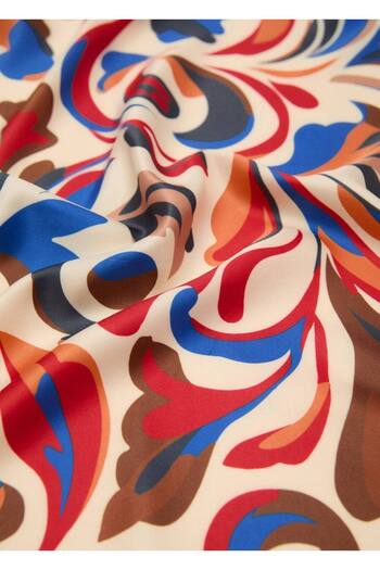 MANGO Woman Eșarfă din satin cu model abstract