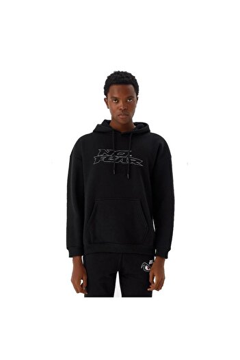 No Fear Men's Sweatshirt Hooded Black Melange M500271