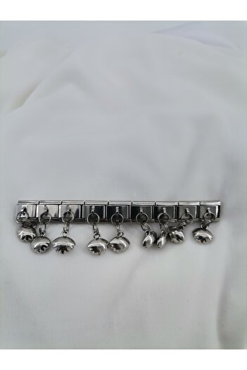 Hobimos 1 Piece Italian Steel Bracelet Charm with Dangle - Italian Steel Bracelet Charm