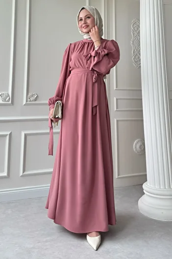 InStyle Pink Dress with Belted Sleeves