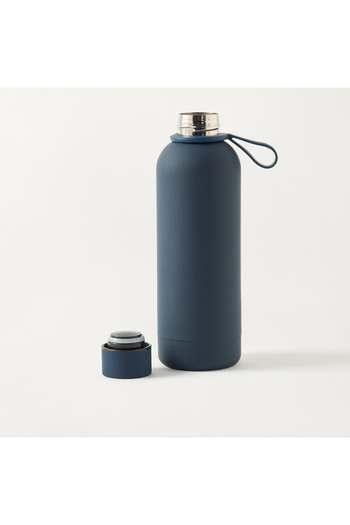 Lifestyle Solid Stainless Steel Double Wall Vacuum Water Bottle with Handle - 500 ml