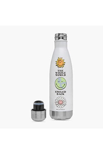 Lifestyle SmileyWorld Print Stainless Steel Water Bottle - 500 ml